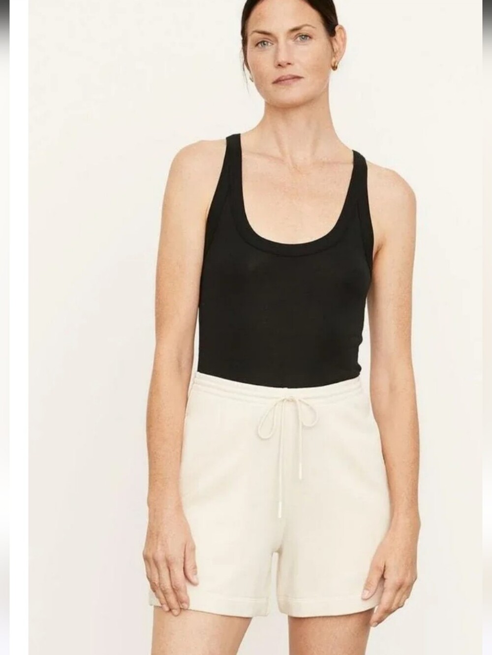 Vince Lounge Shorts  Cream Pull On Minimalist Soft Casual Relaxed Cotton Sz ‎ 2X